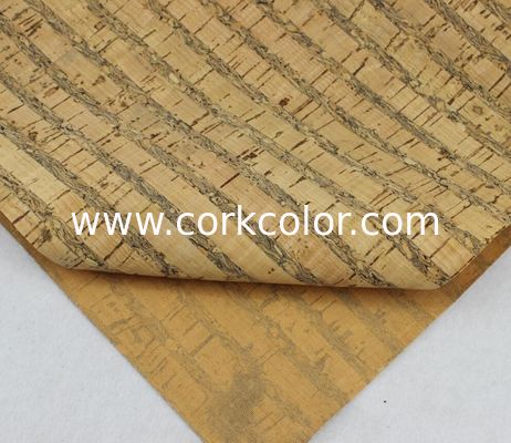 Factory Price 1.4m Width Square Texture Cork Fabric in Nature Color for Wallet Making