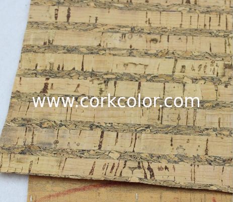 Factory Price 1.4m Width Square Texture Cork Fabric in Nature Color for Wallet Making
