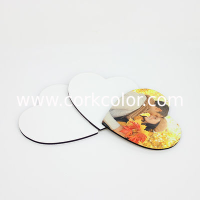 Popular 110x110mm Heart Shape Sublimation MDF Blank Coaster for Gift or Promotion