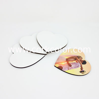 Popular 110x110mm Heart Shape Sublimation MDF Blank Coaster for Gift or Promotion