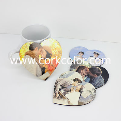 Popular 110x110mm Heart Shape Sublimation MDF Blank Coaster for Gift or Promotion