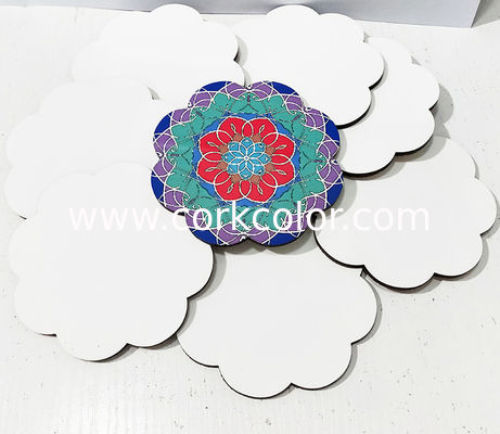 105*105mm Wavy Edge Flower shape Blank Sublimation Ccoasters Hotel And Restaurant Cup Mat