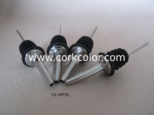 2020 Hot Sale Price Stainless Steel Pourer with TPE Stopper Silver with 5mm or 6mm Spout Opening