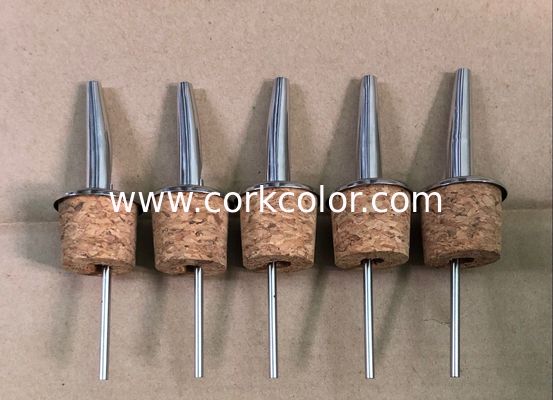 Wholesale Price 304 Stainless Steel Pourer Spout with Cork Stopper for 27.5mm bottle
