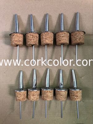 Wholesale Price 304 Stainless Steel Pourer Spout with Cork Stopper for 27.5mm bottle