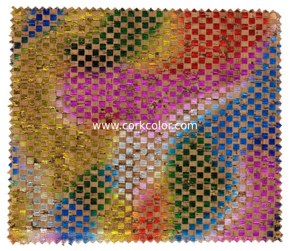 Widely used Coloredful cork fabric sheet for Shoe Heel/Phone Cover with TC backing