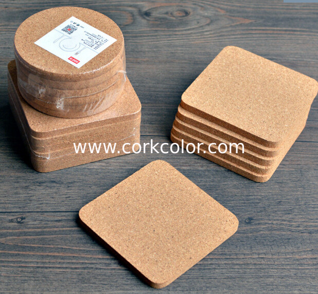 High Quality Cork Coaster with silkscreen shrink wrapped packing, customized size is available