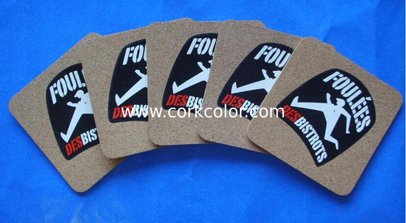 Nature Cork Coaster with silkscreen logo, good for heat insulation