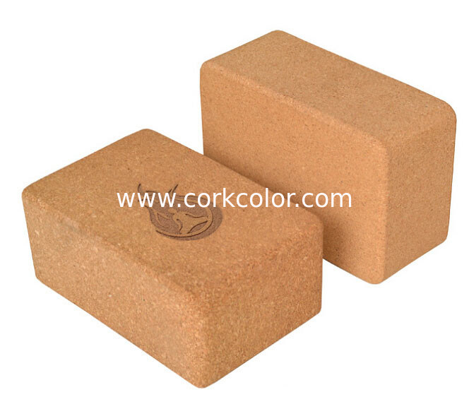 2016 Hot Sale custom printing logo eco-friendly natural cork yoga block 4''x6''x9'',good for yoga sports