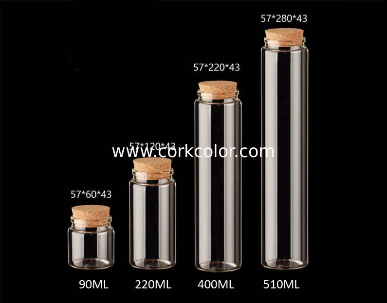 57mm New Style Glass Jars Bottles with Cork lid,  for  Messages, Wedding Wish, DIY, Projects, Decoration