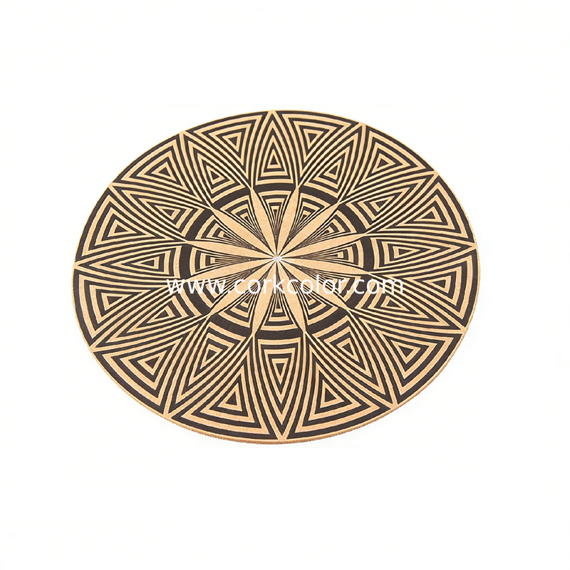 Natural Cork Fabric Engineered for Vibration Damping and Static Electricity Reduction in Vinyl Record Player Accessories