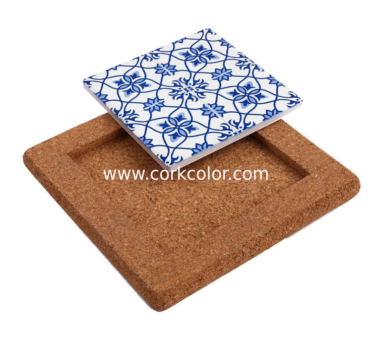 Factory Wholesale Price 25*25cm Cork Base for Ceramic Tile, Coaster and Trivet